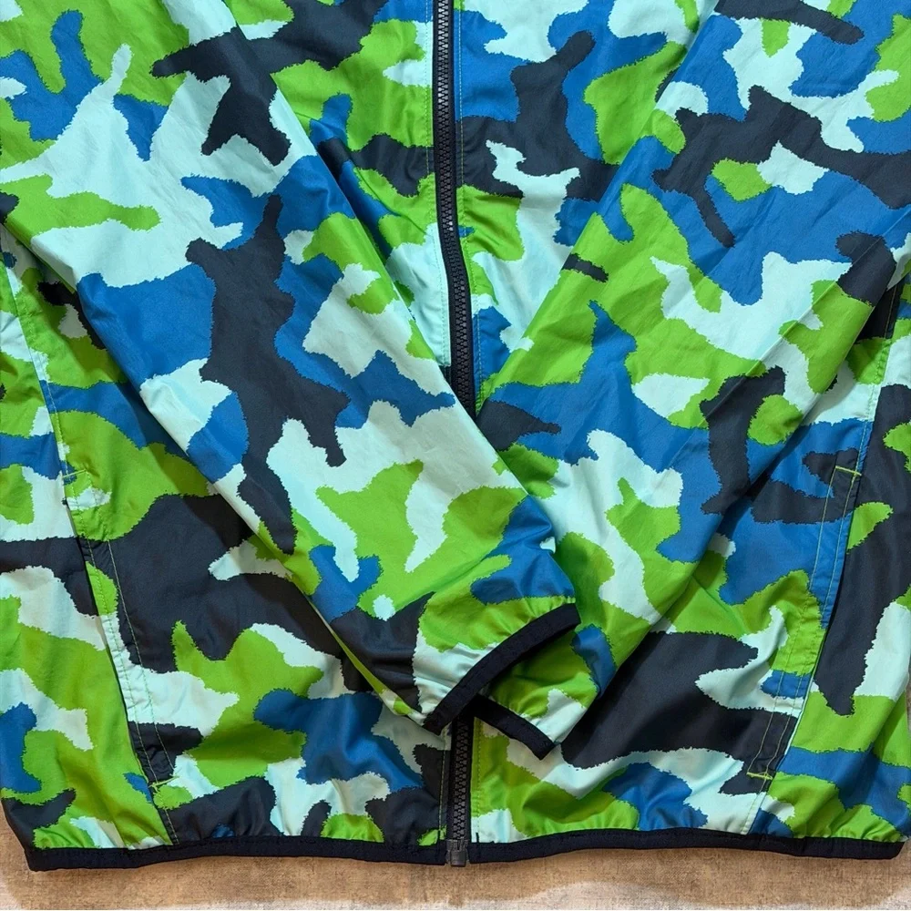 Columbia Kids XL Reversible Green Blue BW Camo Jacket Full Zip Unisex Youth Coat